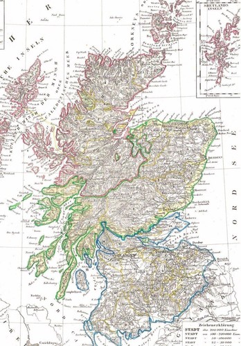 Landkarte schottland 181 jahre - schottland,