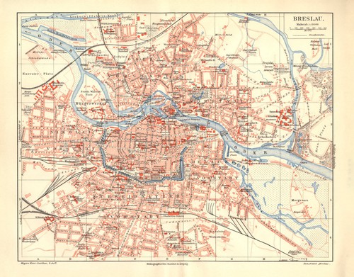 Breslau historischer stadtplan - historischer,