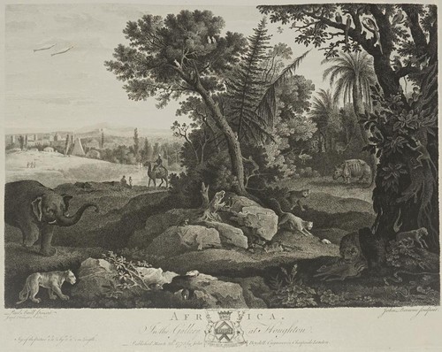 Allegorie afrika radierung - -,