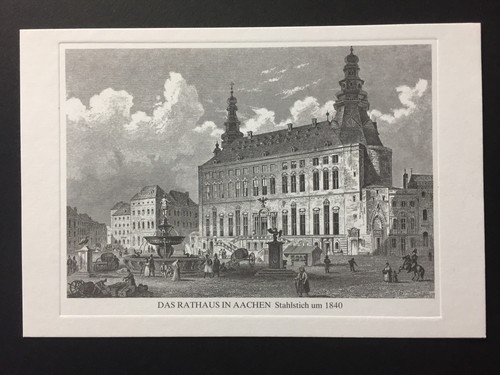 Aachen rathaus stahlstich 1840 - aachen,