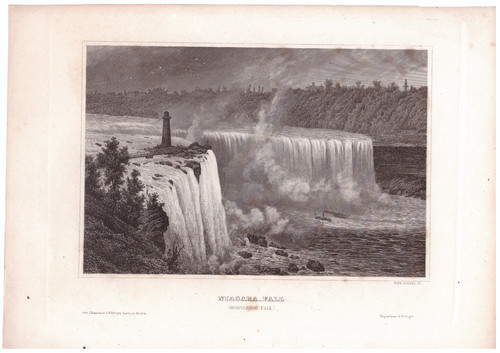 Stahlstich 1840 niagara - stahlstich,