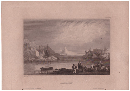 Stahlstich 1840 mountsbay - stahlstich, um
