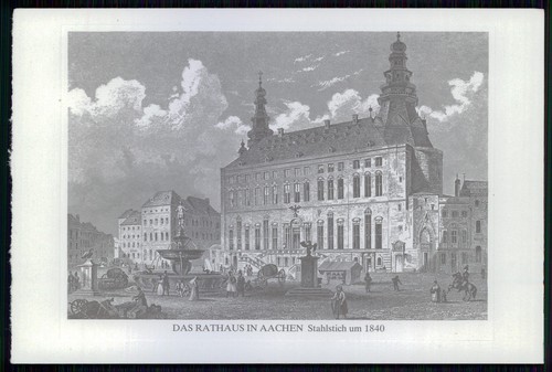 Aachen rathaus stahlstich - aachen,