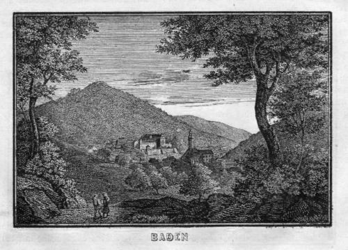 1836 baden schloss - baden,
